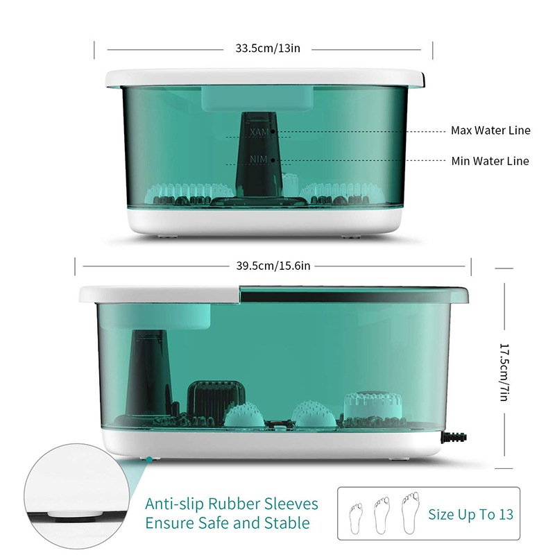 MM-20A-3 jalkakylpyhierontalaite lämmöllä ja neljällä suurella hierontatelalla